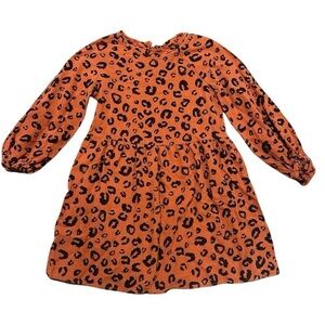 Art Class Girls Dress Size S 6/6X Rust Orange Leopard Print
